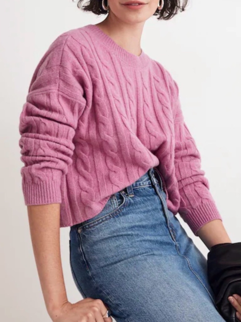Madewell (Re)sourced Cashmere Cable-Knit Crop Sweater